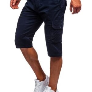Dark blue cargo shorts with belt, 2XL