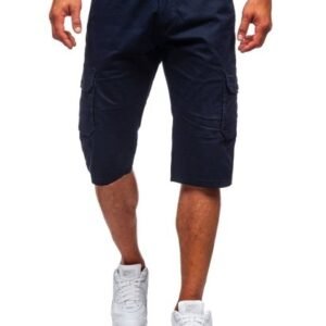 Dark blue cargo shorts with belt, 3XL